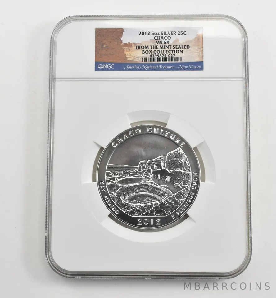 2012 5 Oz Silver Quarter America The Beautiful Chaco MS69 NGC *1662