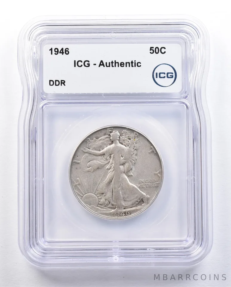 1946 Walking Liberty Half Dollar DDR Authentic ICG *1658