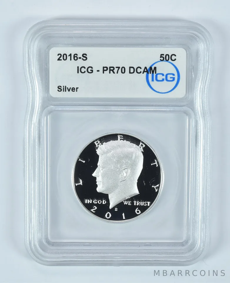 2016-S Kennedy Half Dollar Silver PR70 DCAM ICG