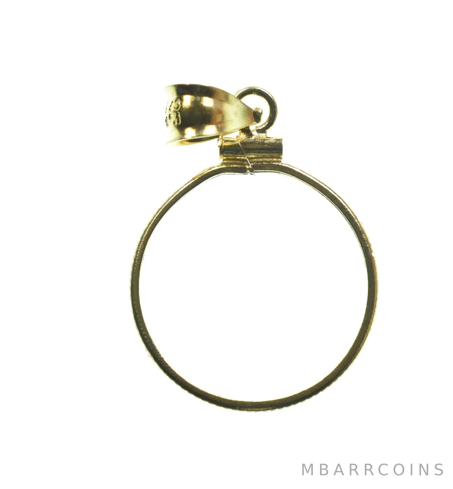 14K 19mm Gold Filled 5 Peso Mexico Coin Bezel Pendant Frame Edge *1331