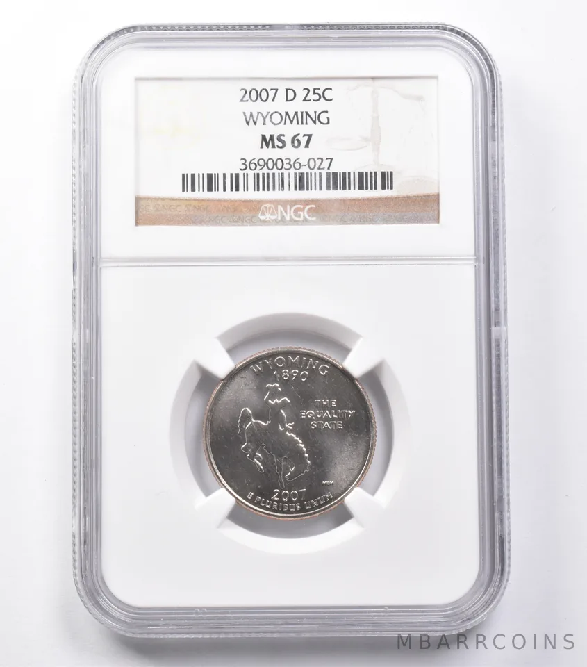 MS67 2007-D Washington State Quarter Wyoming NGC a5419