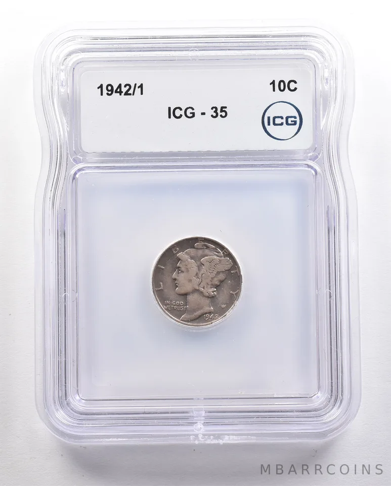 1942/1 Mercury Dime VF35 ICG *4385