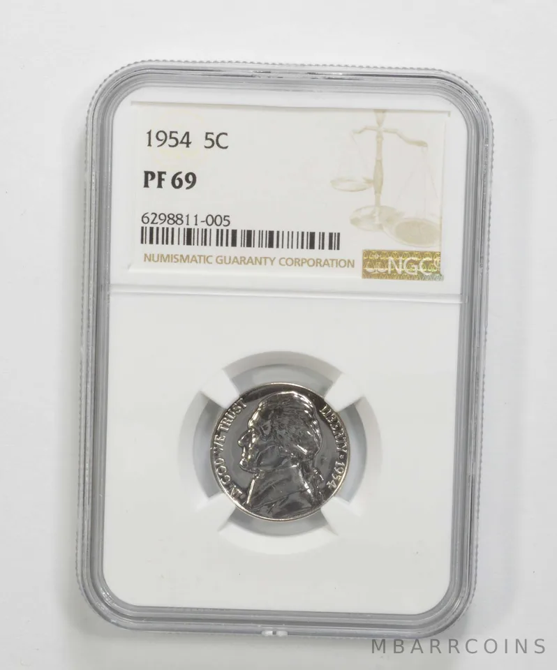 PF69 1954 Jefferson Nickel - Graded NGC a6873
