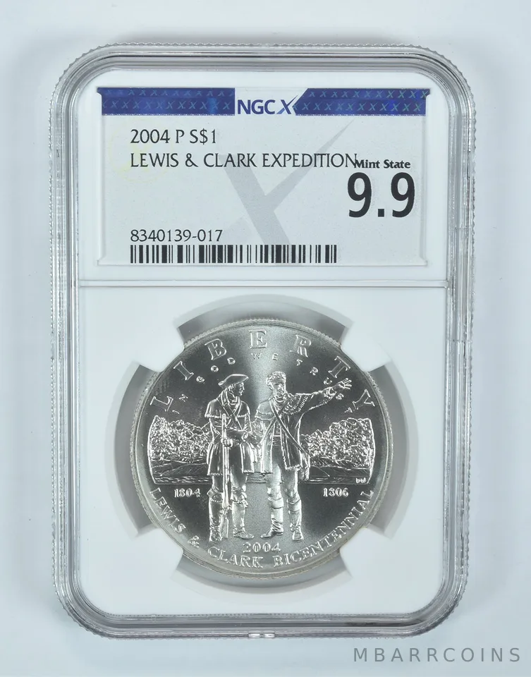 2004-P Lewis & Clark Commemorative Silver Dollar Mint State 9.9 NGC X NGCX