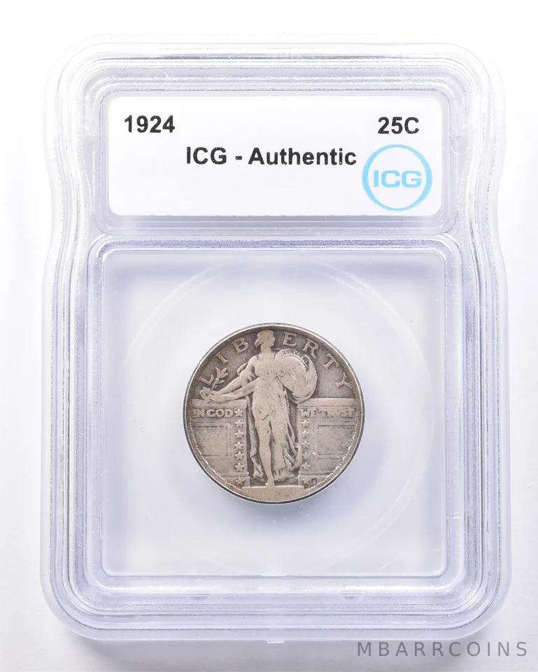 1924 Standing Liberty Quarter Authentic ICG *7236