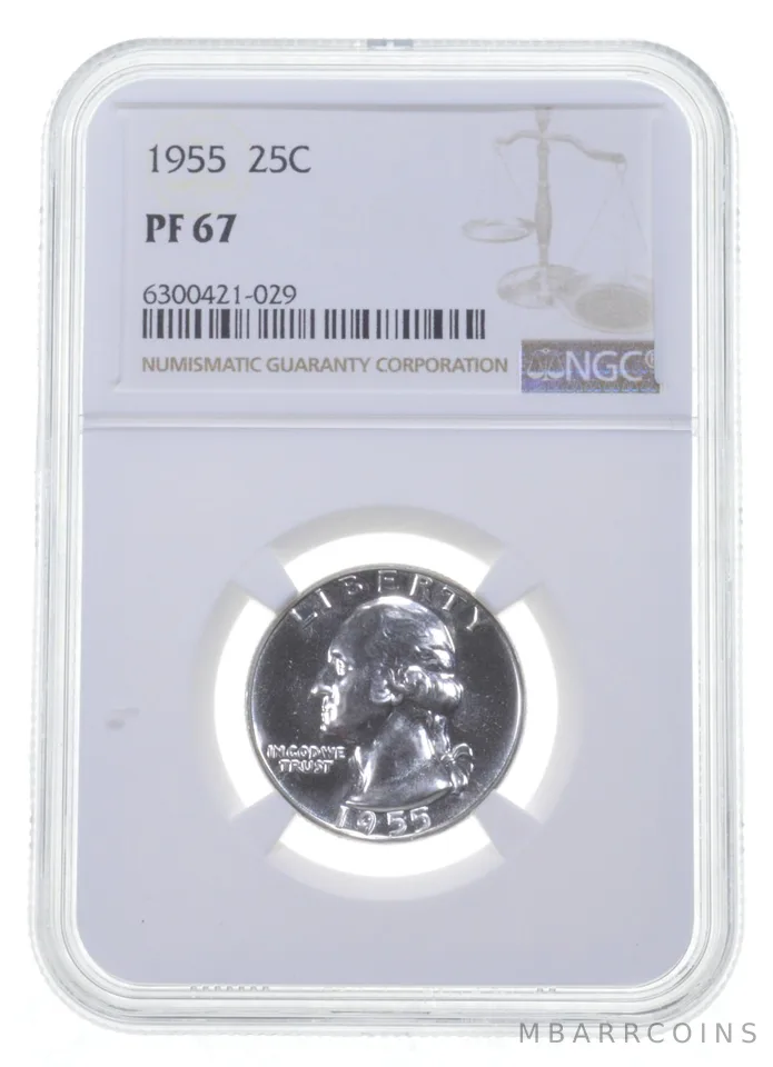 1955 Washington Quarter PF67 NGC PR Proof