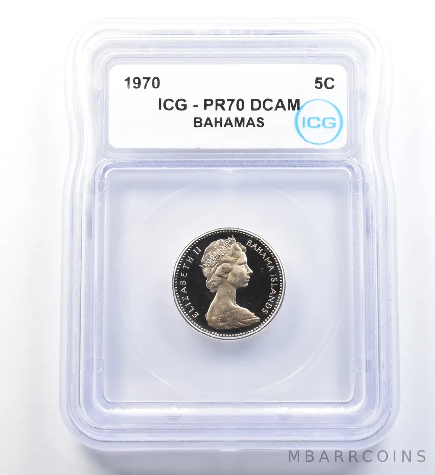 1970 Bahamas 5 Cents PR70 DCAM ICG a1110
