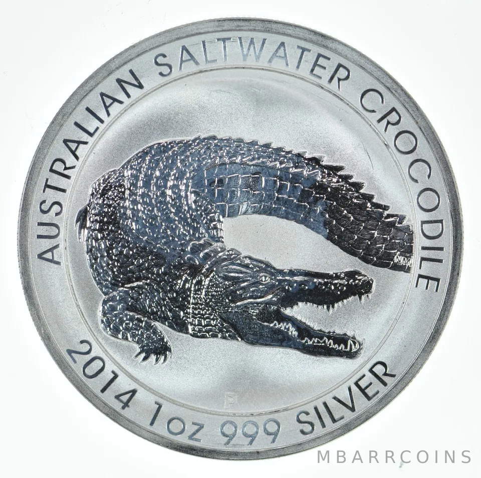 2014 P Australia 1 Dollar Silver Australian Saltwater Crocodile 1 Oz Silver