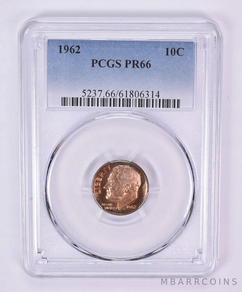 1962 Roosevelt Dime PR66 PCGS Beautiful Tone *1083