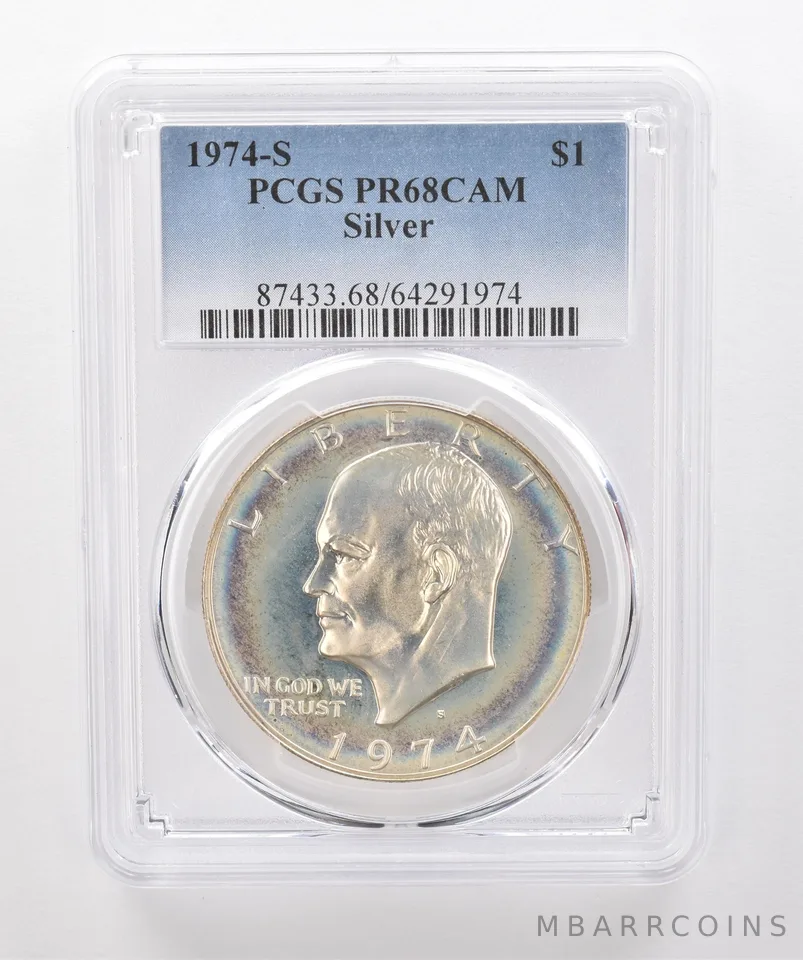 1974-S Eisenhower $1 Silver PR68 CAM PCGS Beautiful Tone *1944