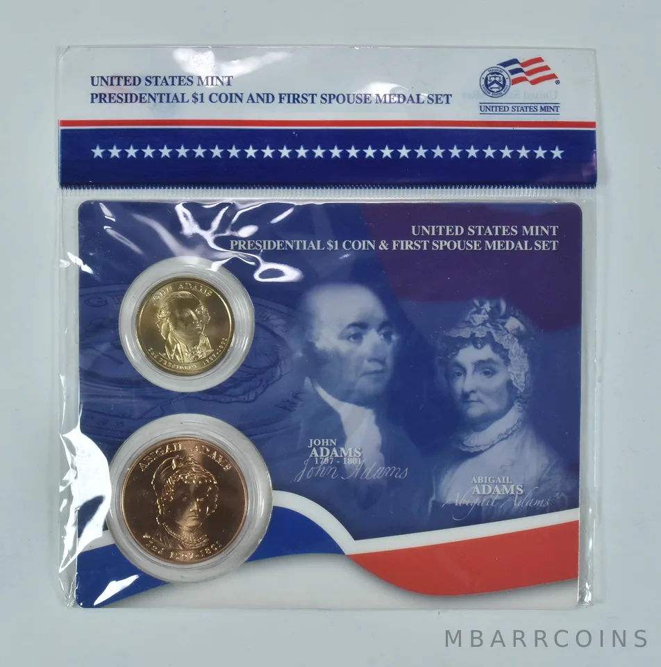 2007 Presidential $1 & First Spouse Medal Set - John & Abigail Adams