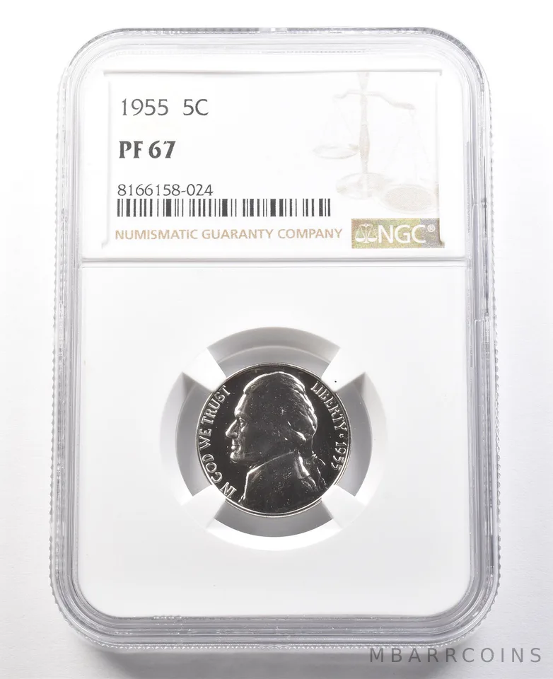 1955 Jefferson Nickel PF67 NGC PQ Cameo Contrast a8033