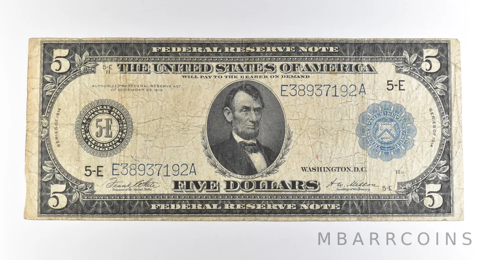 1914 $5 Richmond VA FRN Large Note Blue Seal *2729