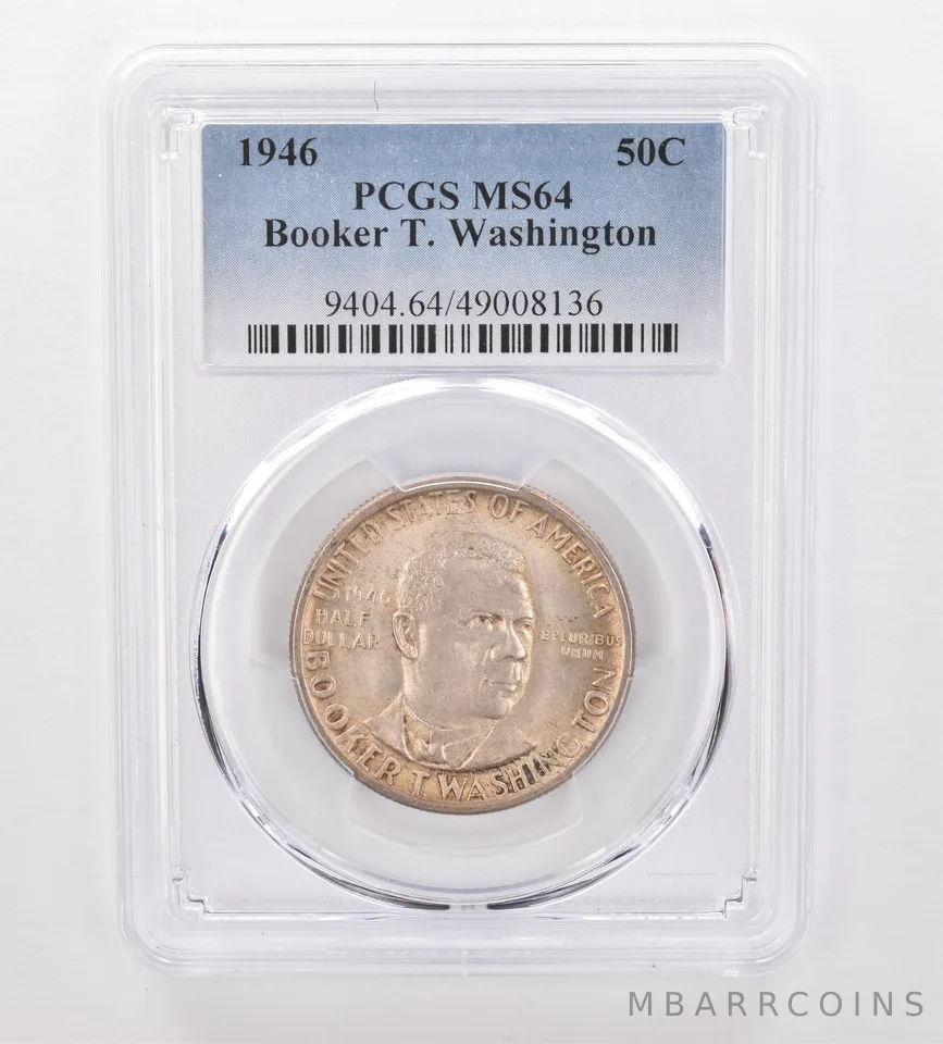1946 Booker T Washington Commemorative Half Dollar MS64 PCGS Nice Tone *9995