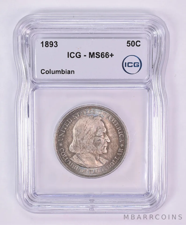 1893 Columbian Exposition Commemorative Half Dollar MS66+ ICG Nice Tone *1203