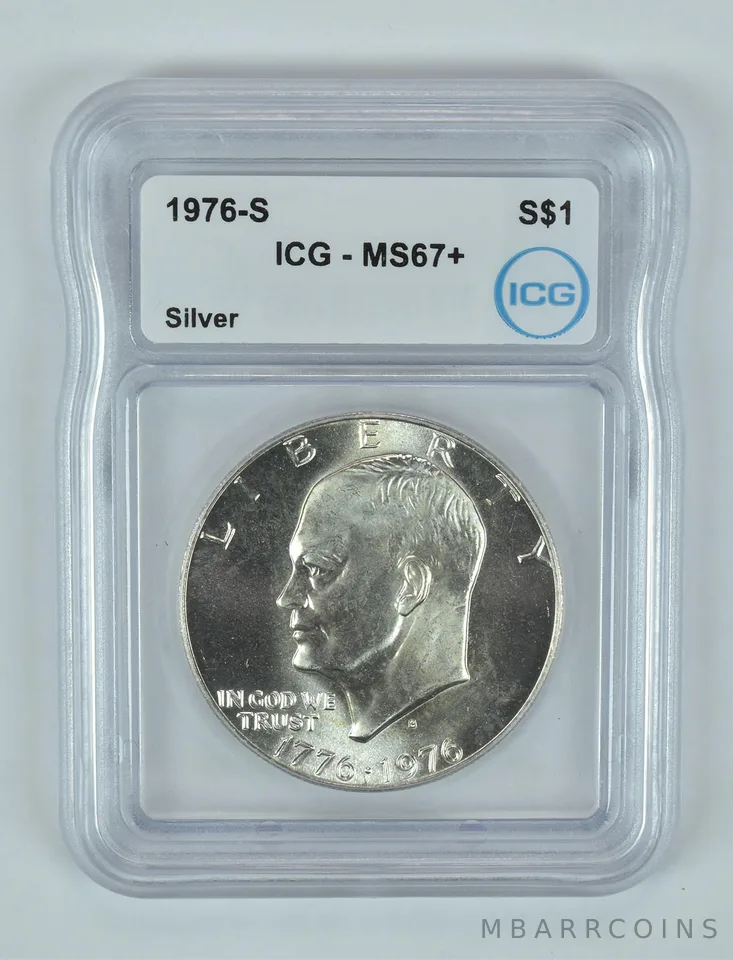 1976-S Eisenhower $1 Silver 40% MS67+ ICG