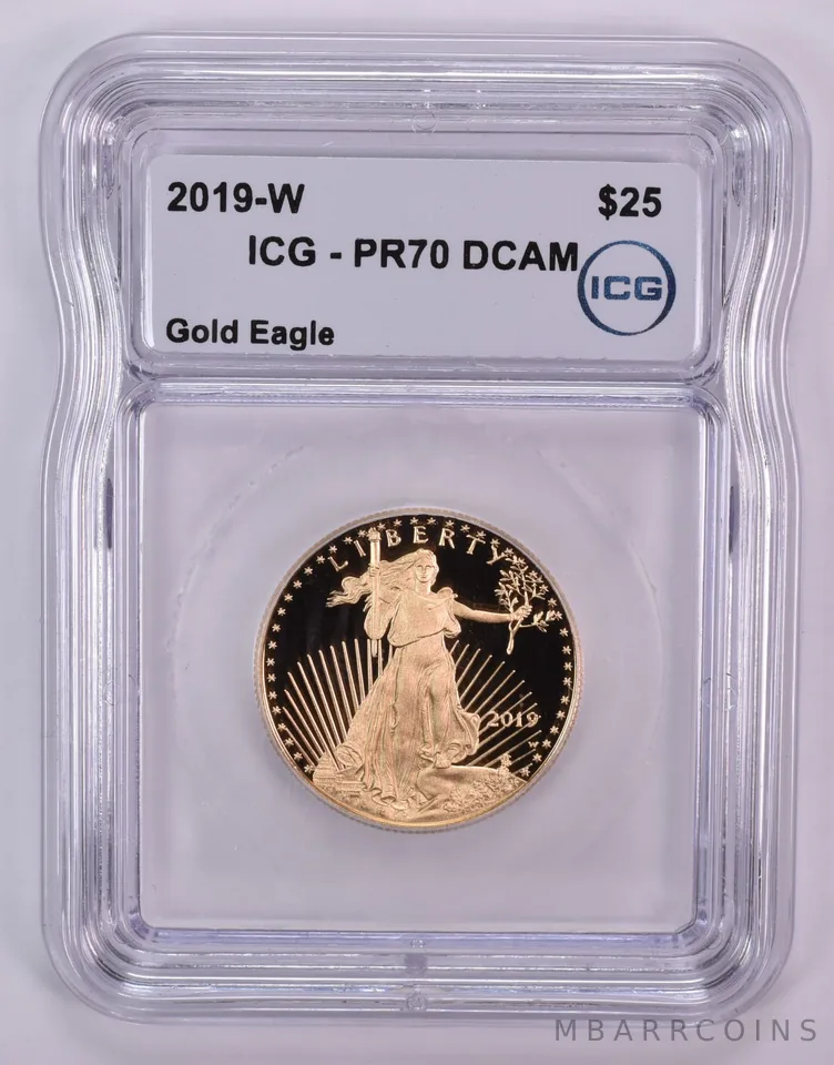 2019-W $25 American Gold Eagle 1/2 Oz Gold PR70 DCAM ICG