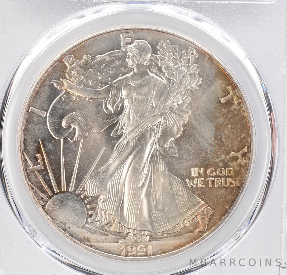 1991 American Silver Eagle MS68 PCGS Beautiful Tone *1159