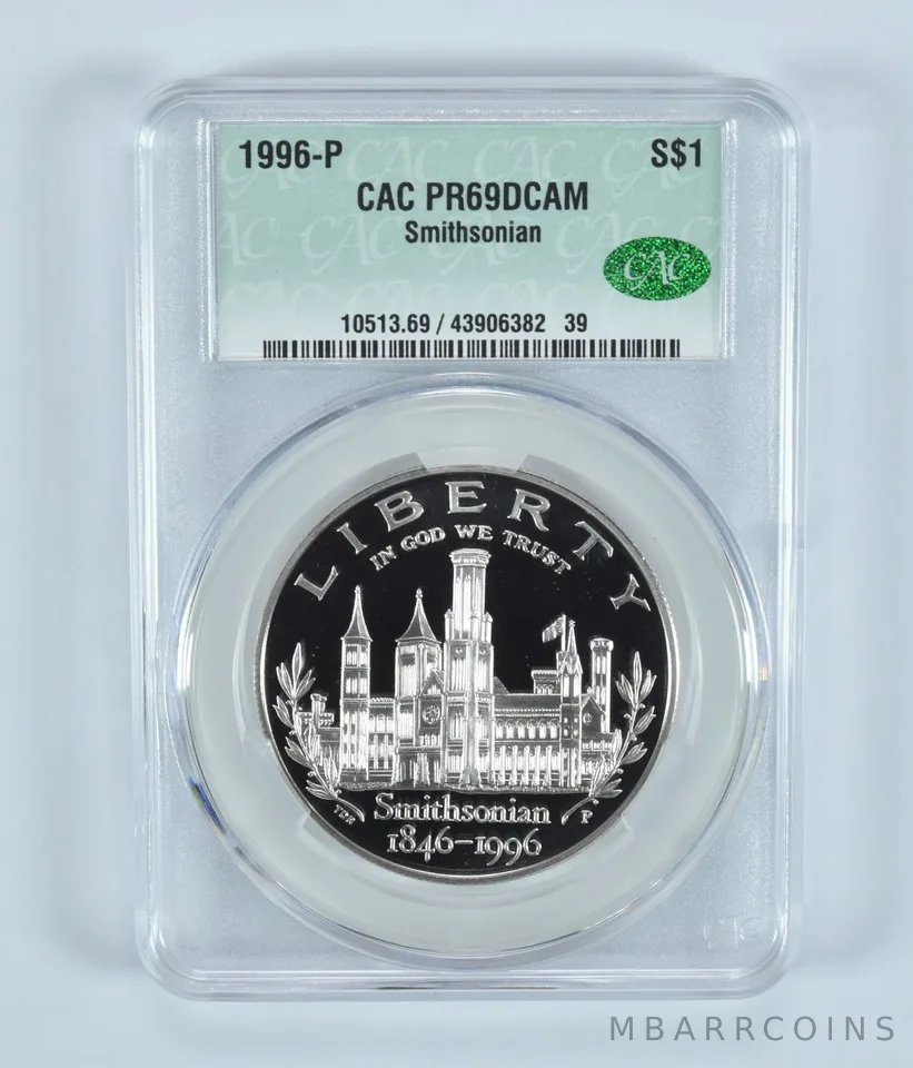1996-P Smithsonian Commemorative Silver Dollar PR69 DCAM CAC CACg