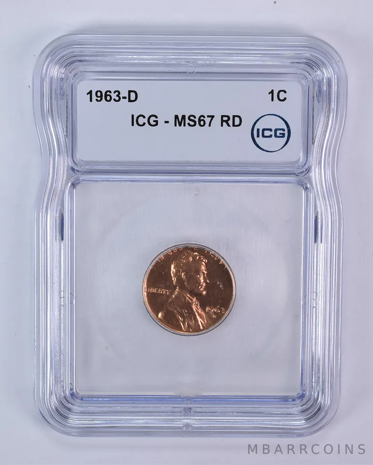 1963-D Lincoln Memorial Cent MS67 RD ICG