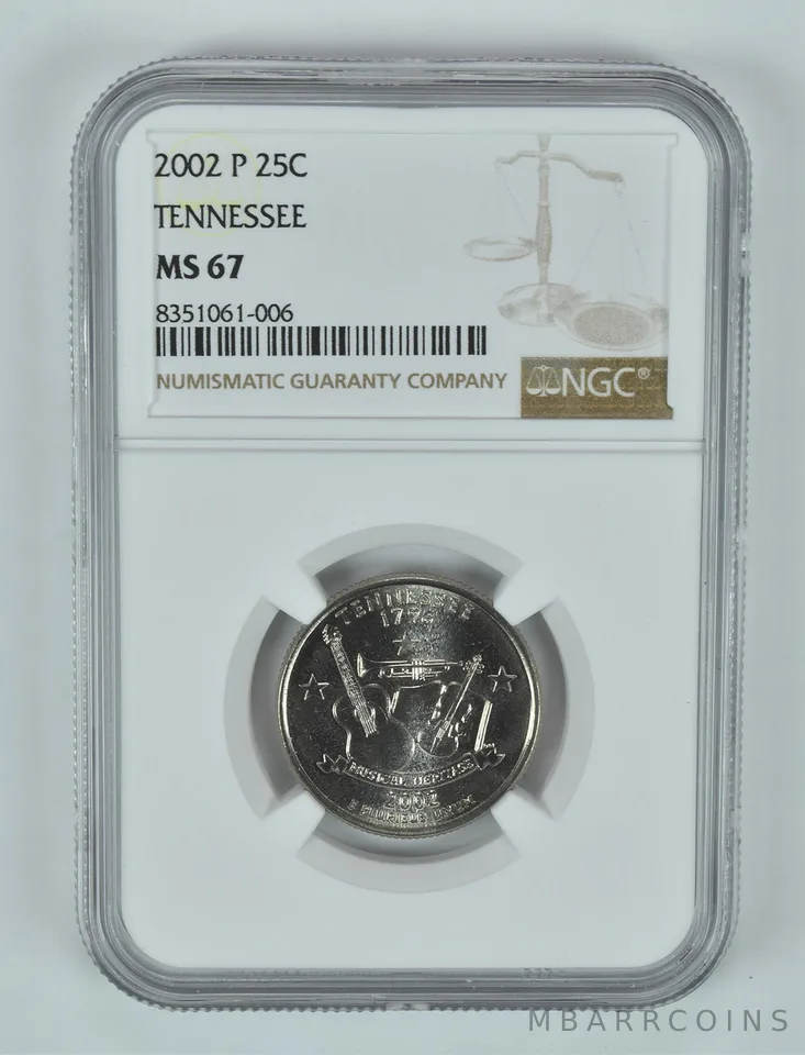 2002-P Washington State Quarter Tennessee MS67 NGC Brown Label