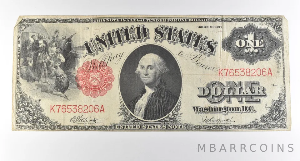 1917 $1 Legal Tender Large Note Red Seal *2887
