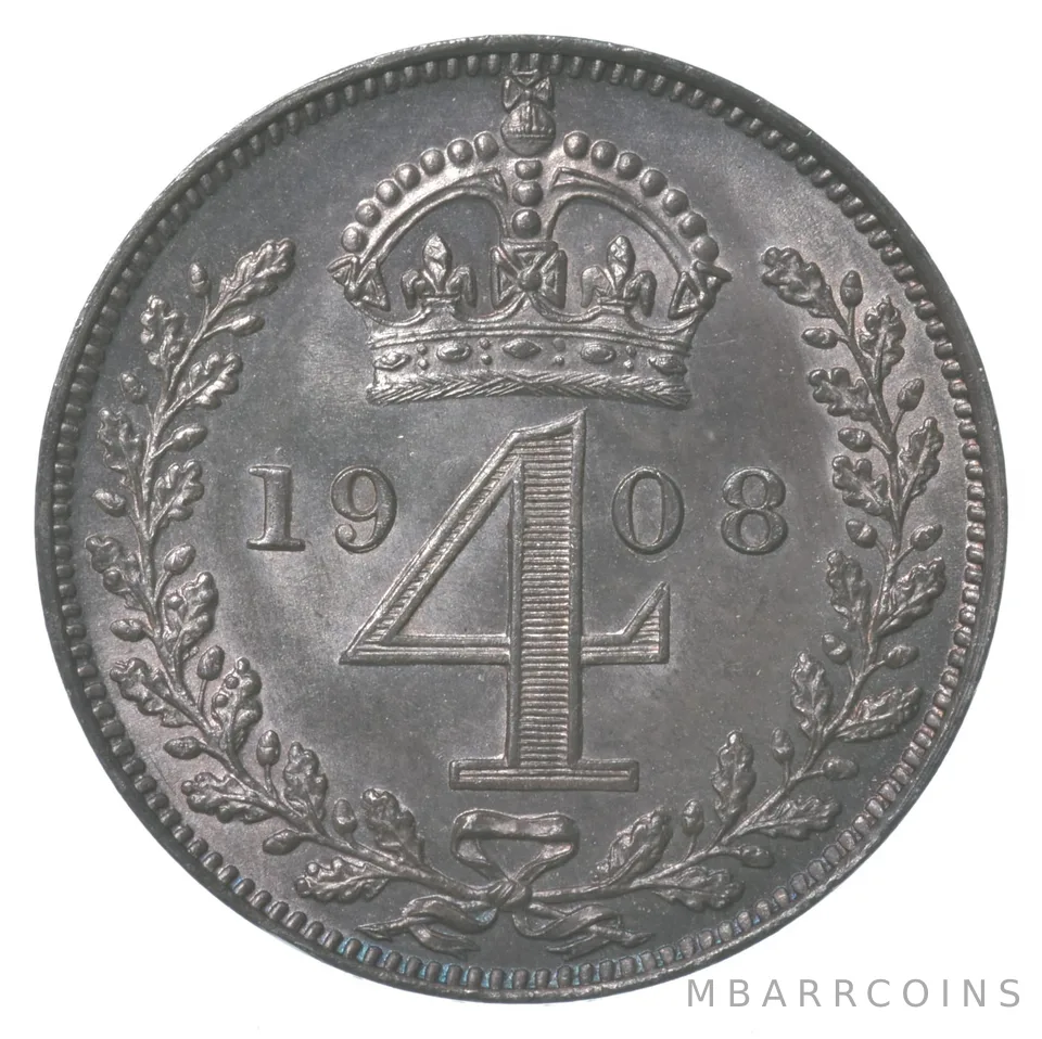 1908 Great Britain 4 Pence Maundy *8415