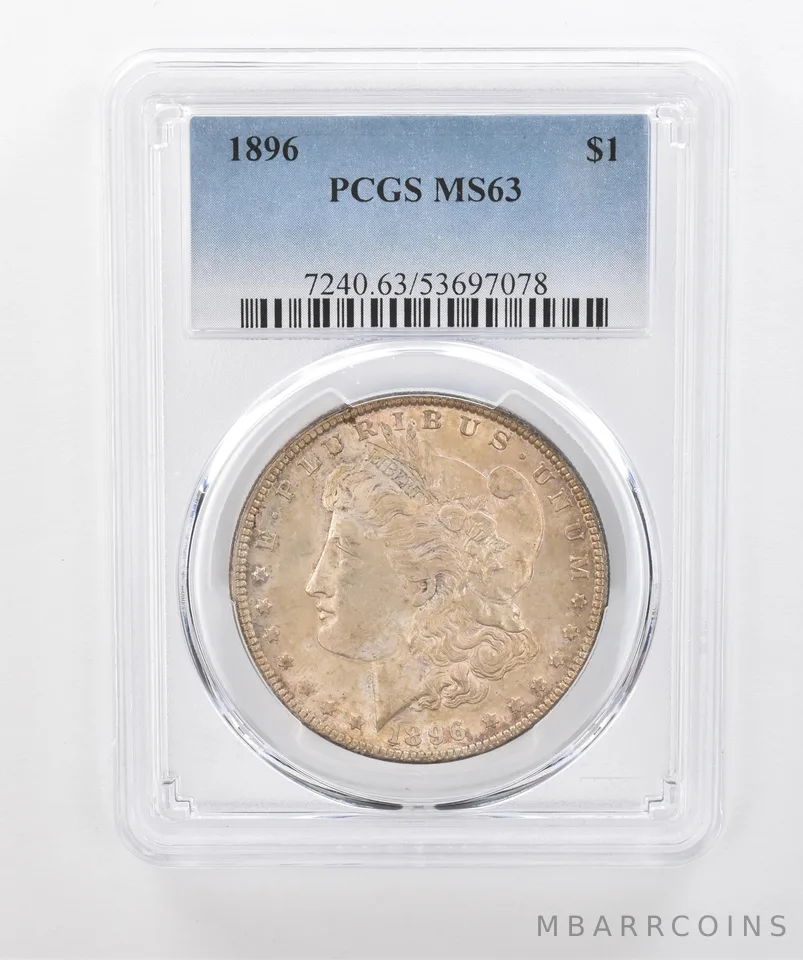 1896 Morgan Silver Dollar MS63 PCGS Beautiful Tone *1480