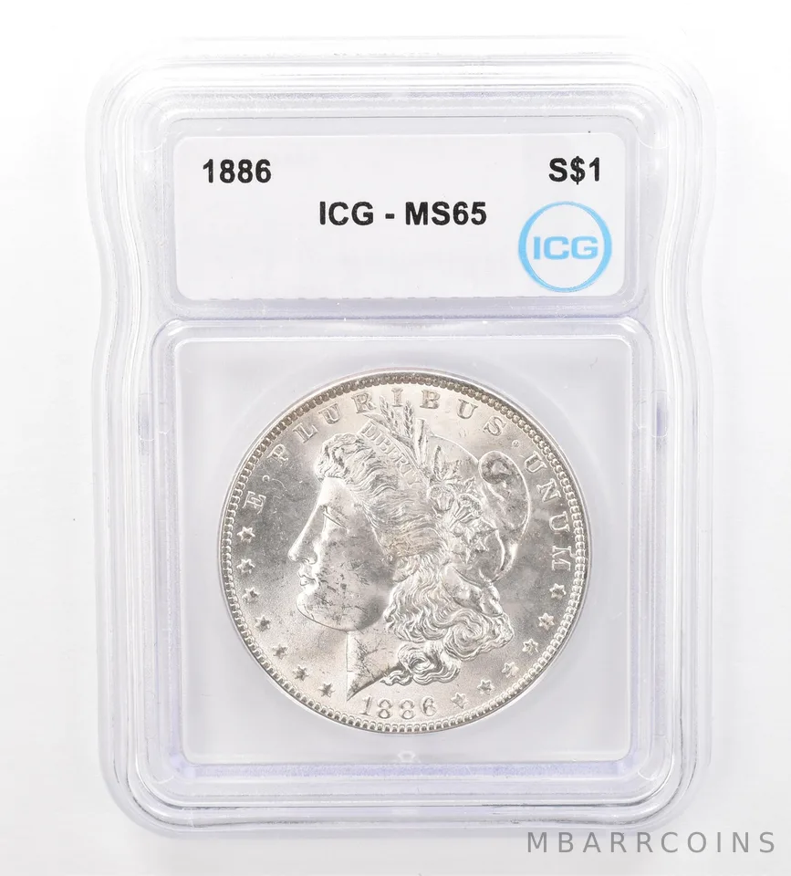 1886 Morgan Silver Dollar MS65 ICG Beautiful Tone Reverse *7365