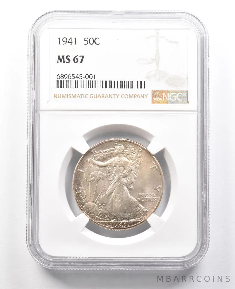 1941 Walking Liberty Half Dollar MS67 NGC a2971