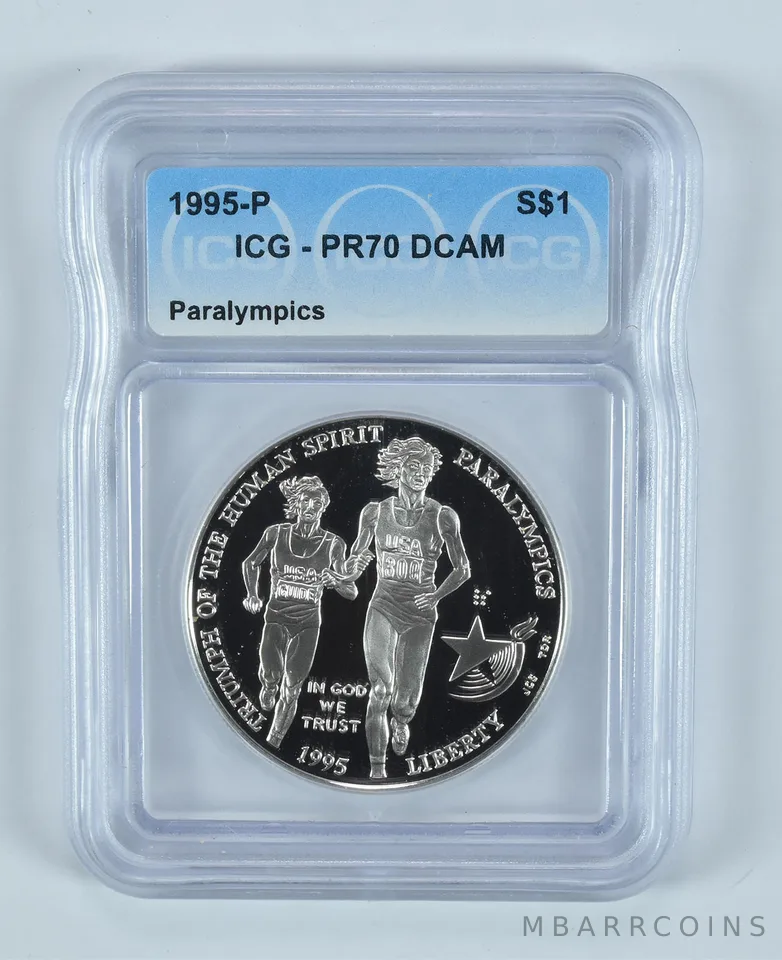 1995-P Paralympic Runners Commemorative Silver Dollar PR70 DCAM ICG