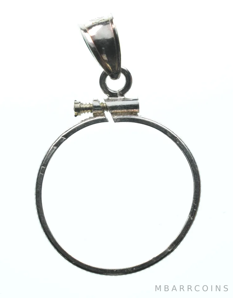 Sterling Silver 7.9 MM Coin Bezel Pendant Frame Edge *2359