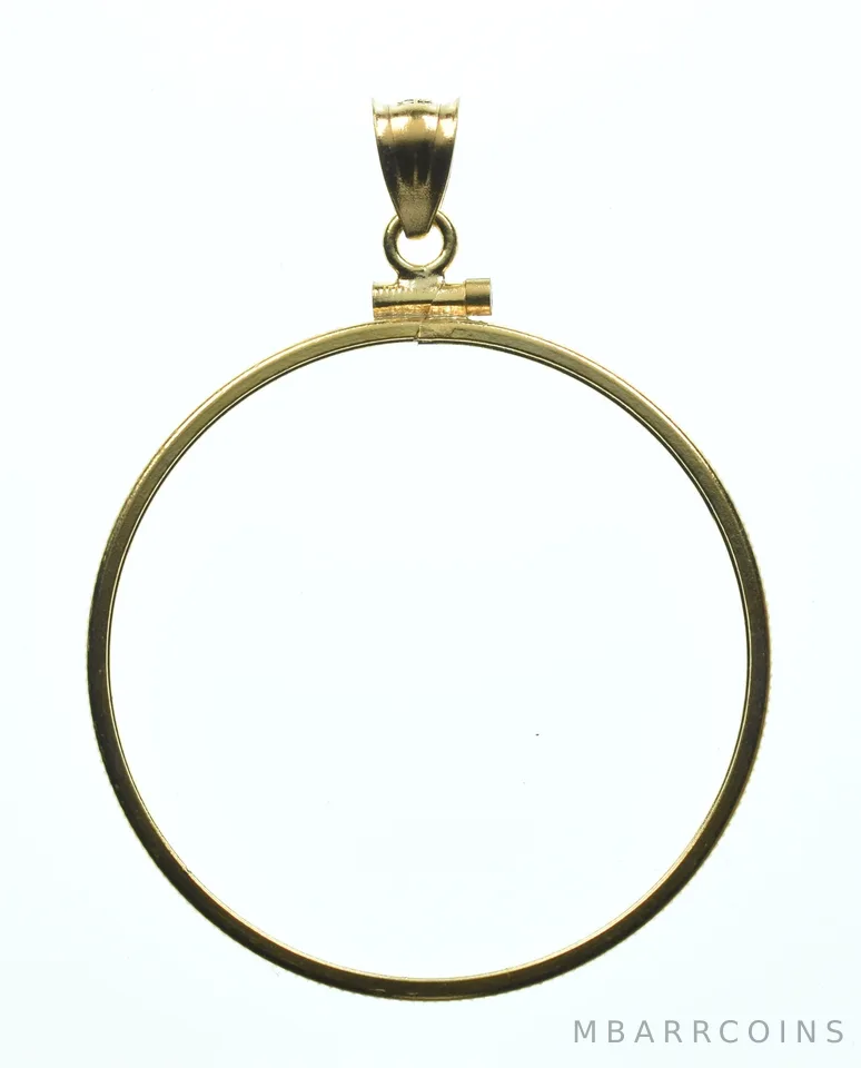 14K Gold Filled 34.3 MM Coin Bezel Pendant Frame Edge *2411