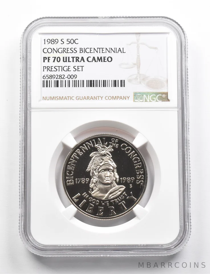 PF70 UCAM 1989-S Congress Commemorative Half Dollar Prestige Set NGC a9831
