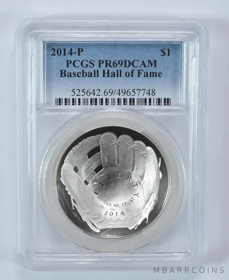 2014-P Baseball Hall Of Fame Commemorative Dollar PR69 DCAM PCGS