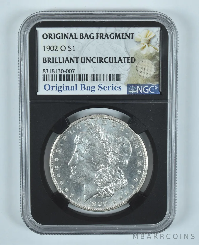 1902-O Morgan Silver Dollar Original Bag Fragment BU NGC