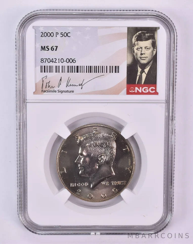 2000-P Kennedy Half Dollar MS67 NGC Signature Label