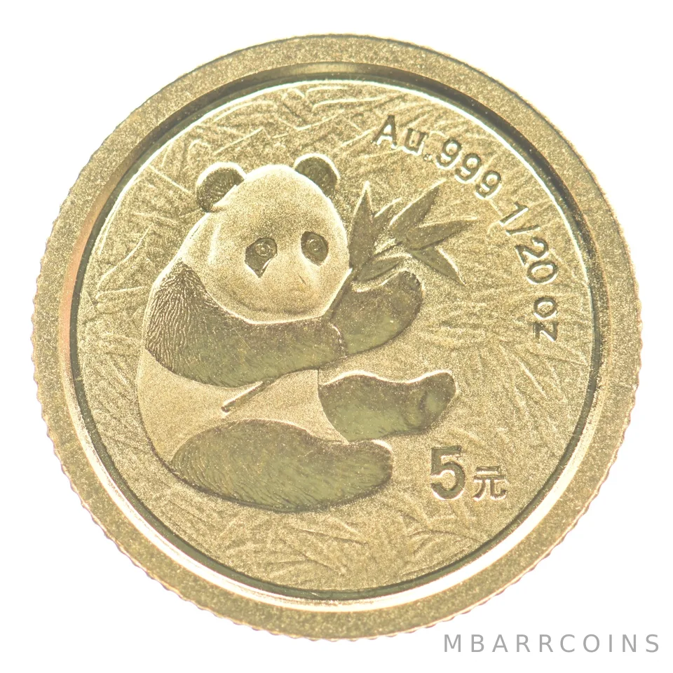 2000 China 5 Yuan Gold Panda 1/20 Oz Gold *5093