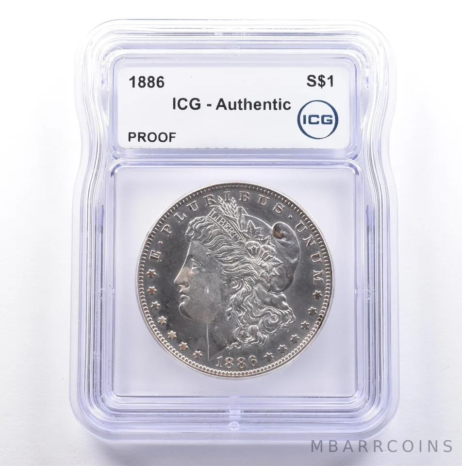 1886 Morgan Silver Dollar Proof Authentic ICG *9112