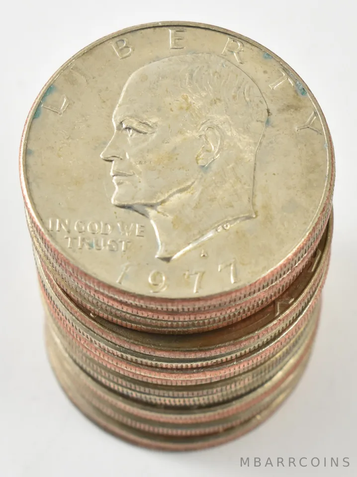 (20) 1977-D AU/BU/Unc Eisenhower Ike Dollar Clad Roll Lot