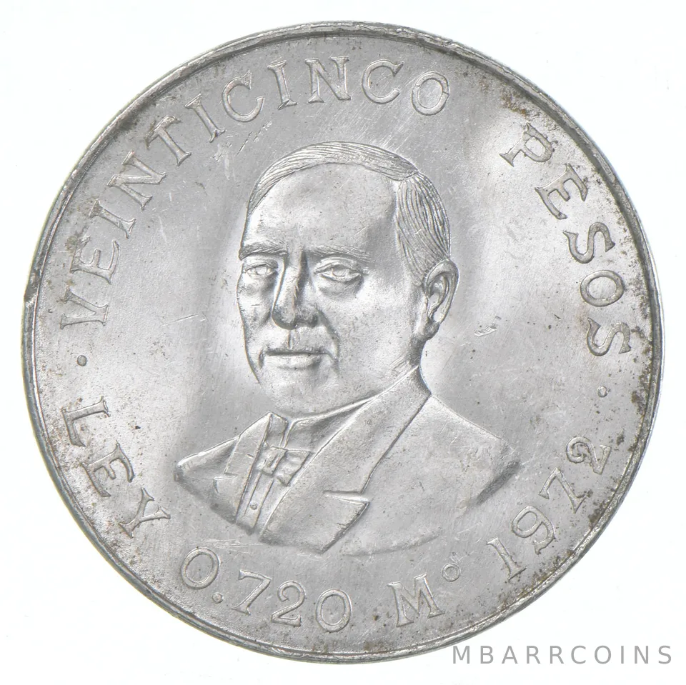 1972 MO Mexico 25 Pesos Silver BU
