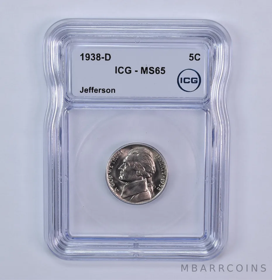 1938-D Jefferson Nickel MS65 ICG