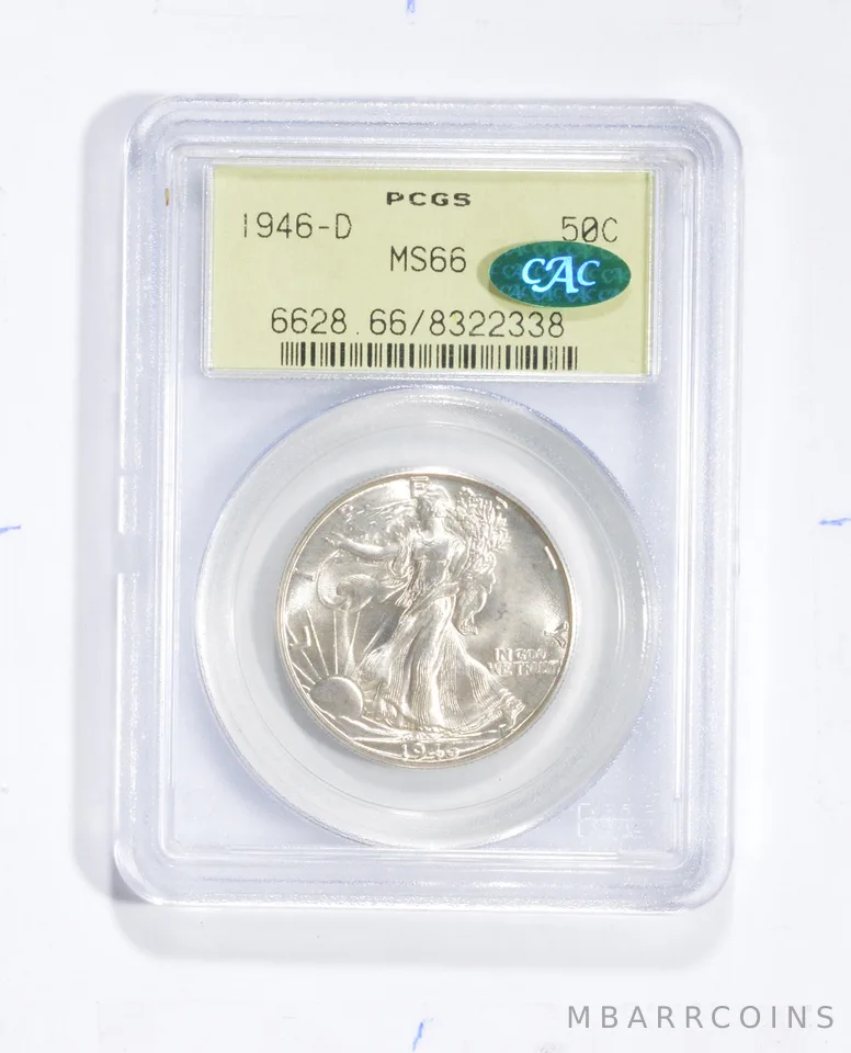 MS66 1946-D Walking Liberty Half Dollar - CAC - Graded PCGS *1803