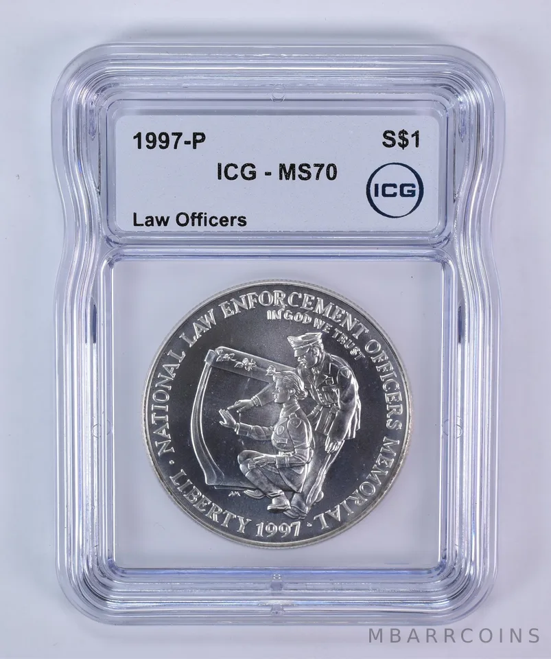 1997-P Law Enforcement Commemorative Silver Dollar MS70 ICG
