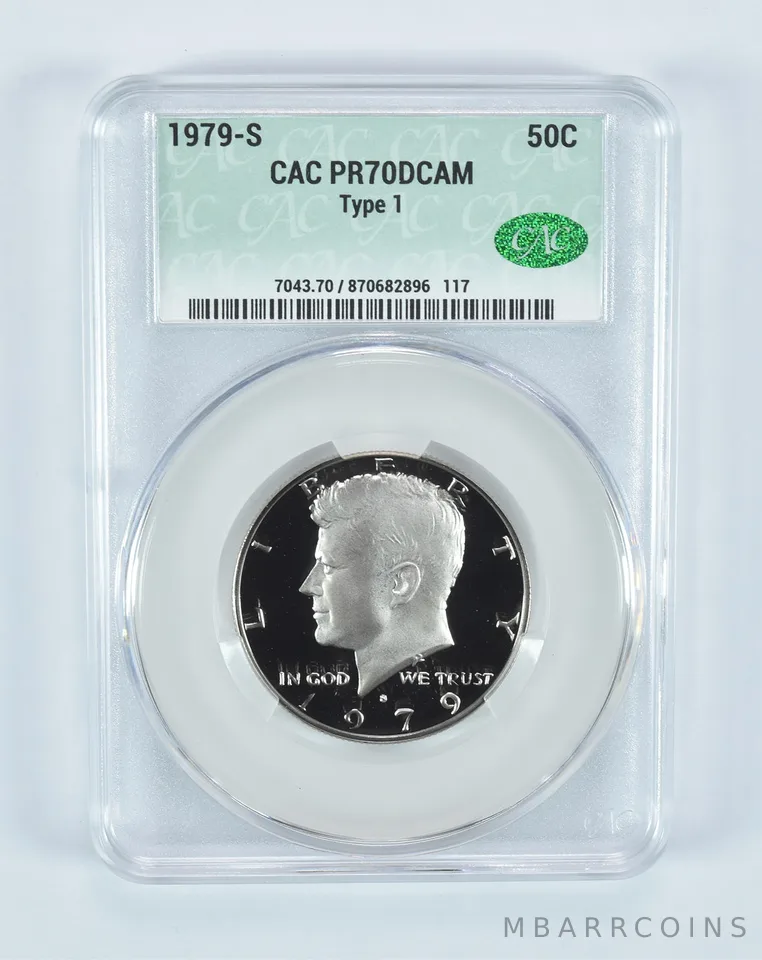 1979-S Kennedy Half Dollar Type 1 PR70 DCAM CAC CACg