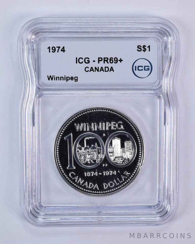 1974 Canada 1 Dollar Silver Winnipeg PR69+ ICG