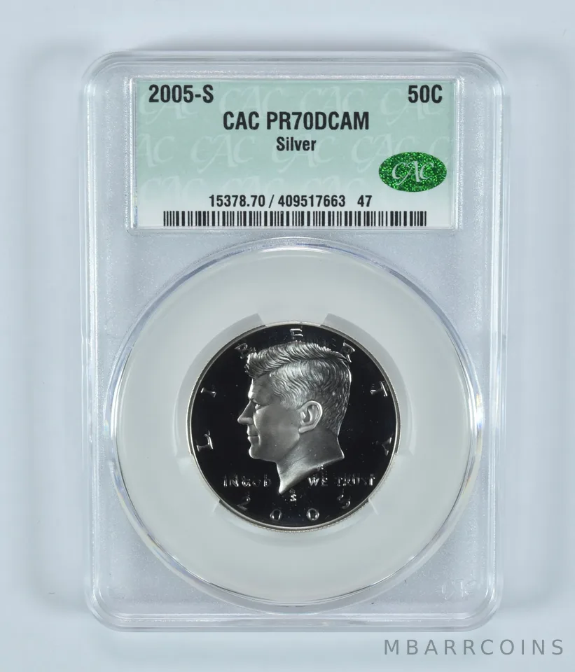 2005-S Kennedy Half Dollar Silver PR70 DCAM CAC CACg