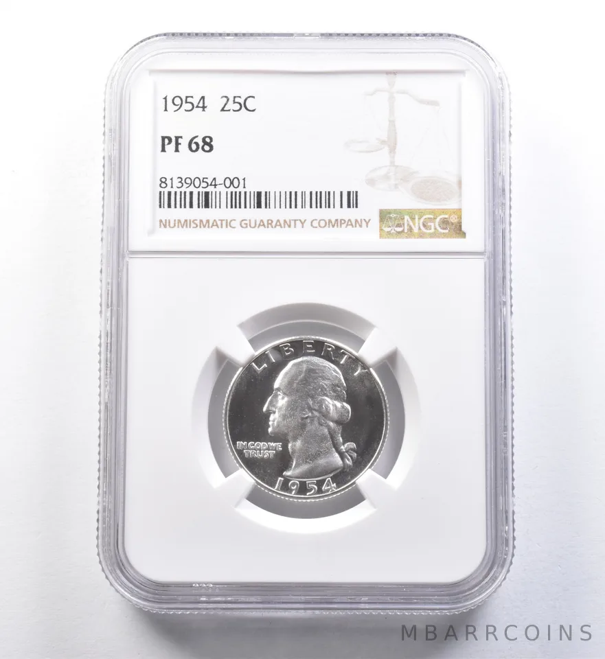 1954 Washington Quarter PF68 NGC Great Contrast - Looks Cam *6016