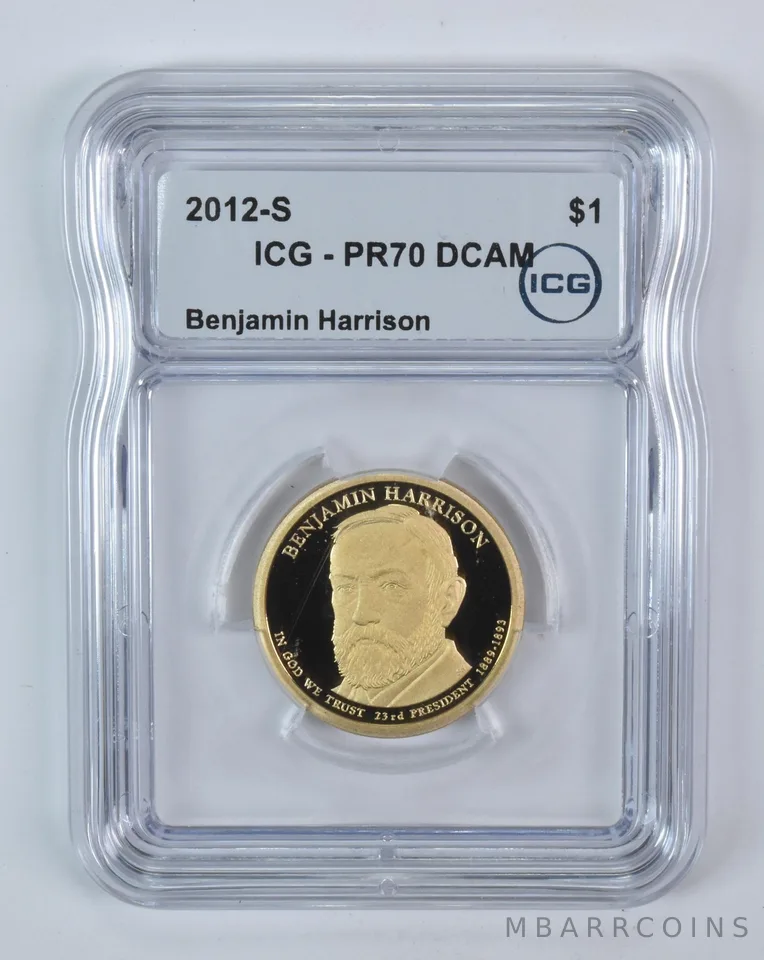 2012-S Presidential $1 Benjamin Harrison PR70 DCAM ICG