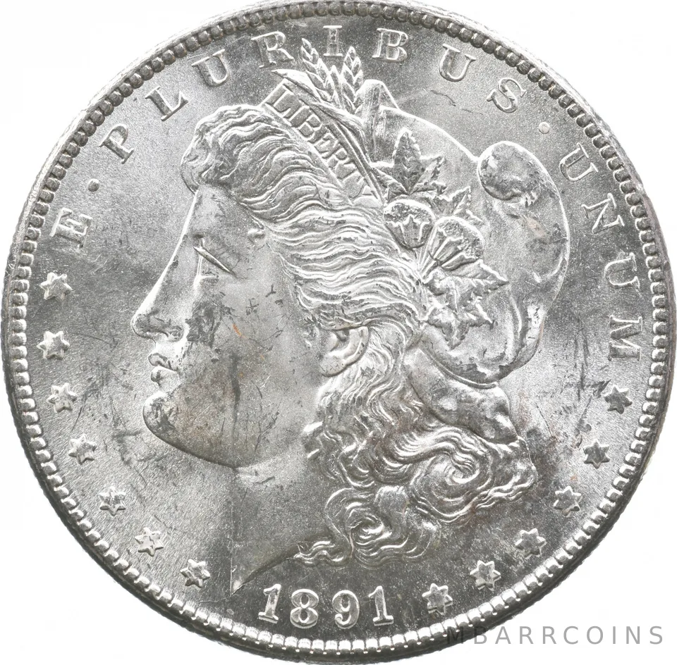 1891-S Morgan Silver Dollar a2848